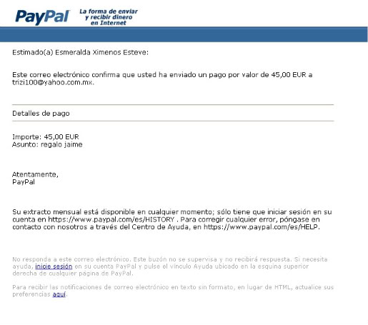 Transferencia a Paypal del dinero